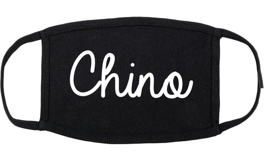 Chino California CA Script Cotton Face Mask Black