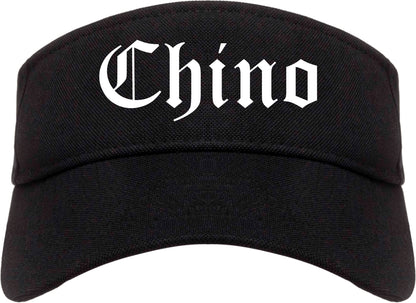 Chino California CA Old English Mens Visor Cap Hat Black