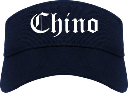 Chino California CA Old English Mens Visor Cap Hat Navy Blue