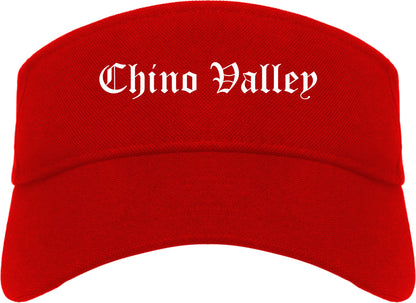 Chino Valley Arizona AZ Old English Mens Visor Cap Hat Red