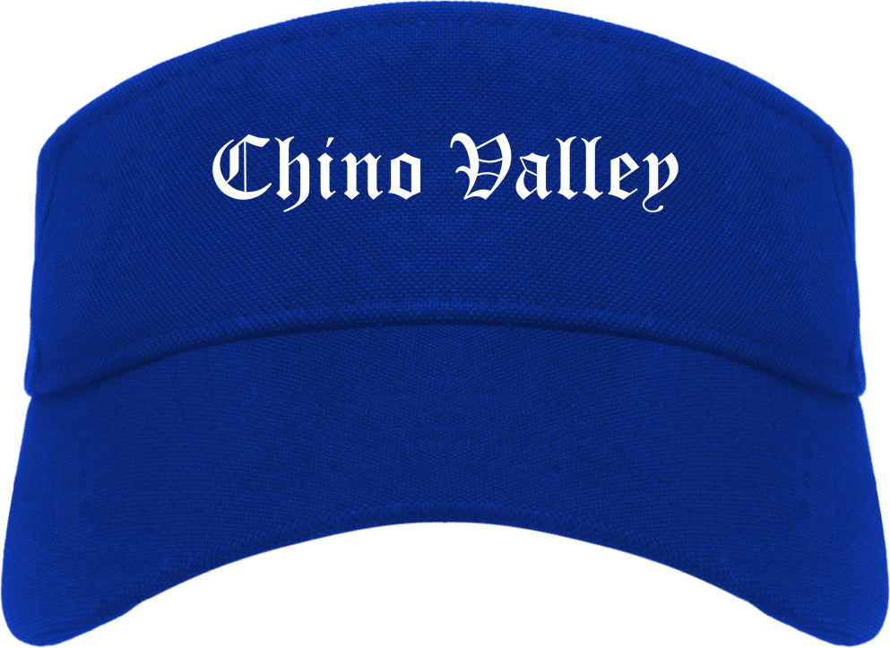 Chino Valley Arizona AZ Old English Mens Visor Cap Hat Royal Blue