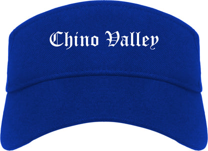 Chino Valley Arizona AZ Old English Mens Visor Cap Hat Royal Blue