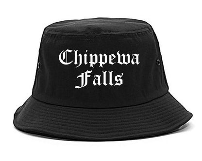 Chippewa Falls Wisconsin WI Old English Mens Bucket Hat Black