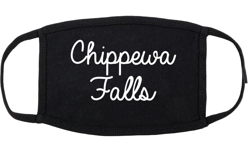 Chippewa Falls Wisconsin WI Script Cotton Face Mask Black