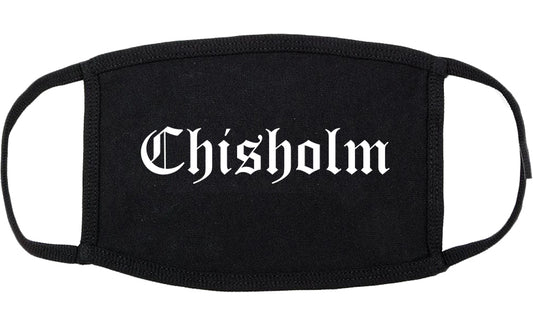Chisholm Minnesota MN Old English Cotton Face Mask Black