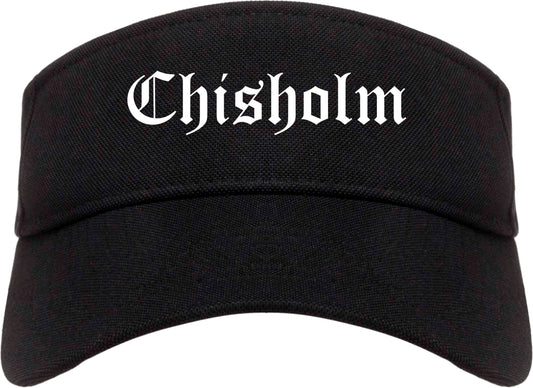 Chisholm Minnesota MN Old English Mens Visor Cap Hat Black
