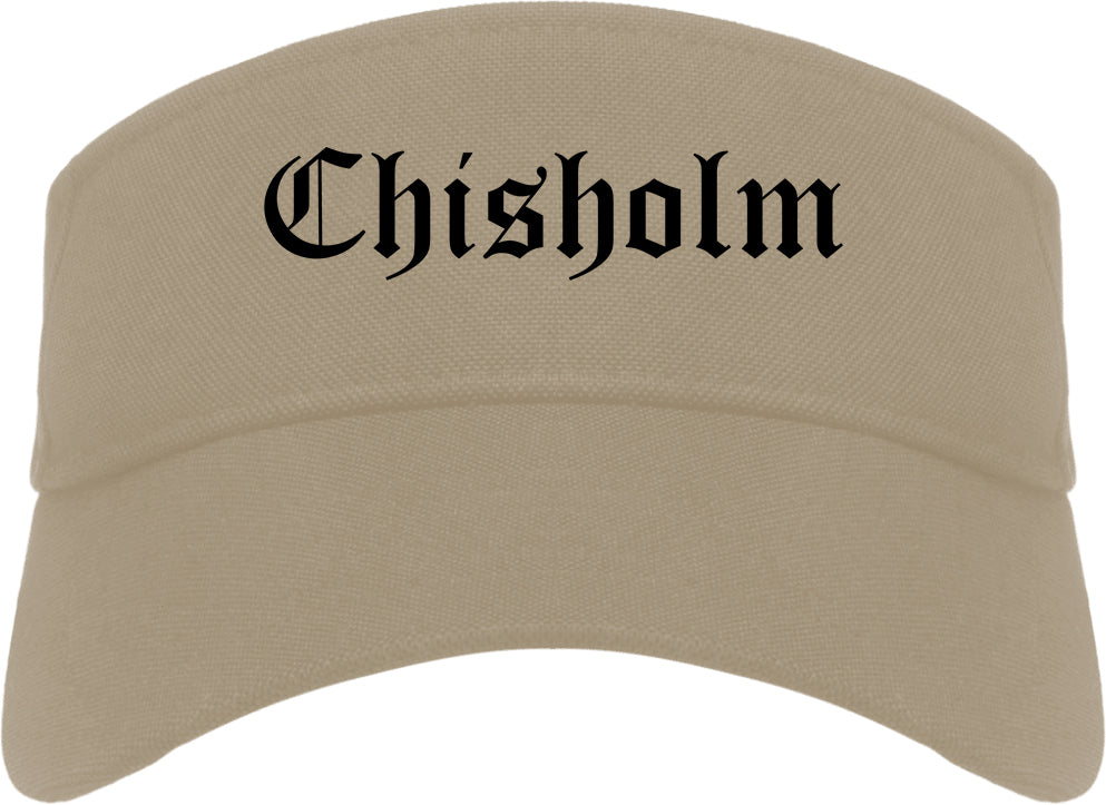 Chisholm Minnesota MN Old English Mens Visor Cap Hat Khaki