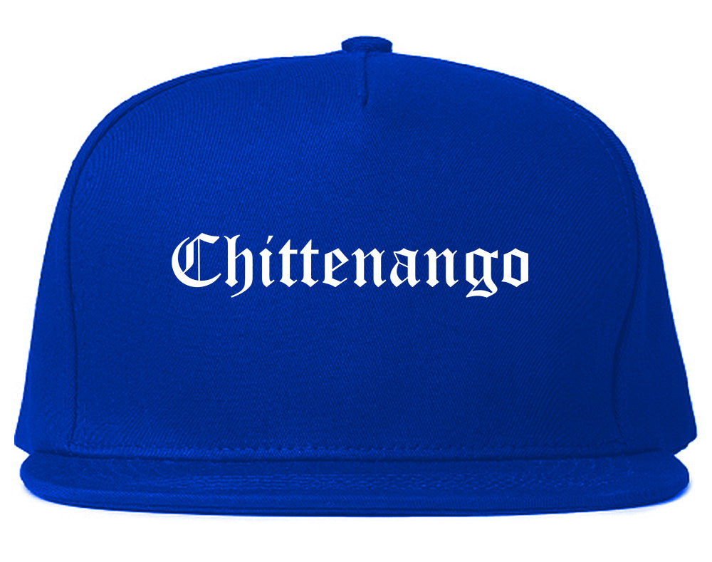 Chittenango New York NY Old English Mens Snapback Hat Royal Blue