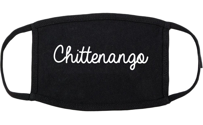 Chittenango New York NY Script Cotton Face Mask Black