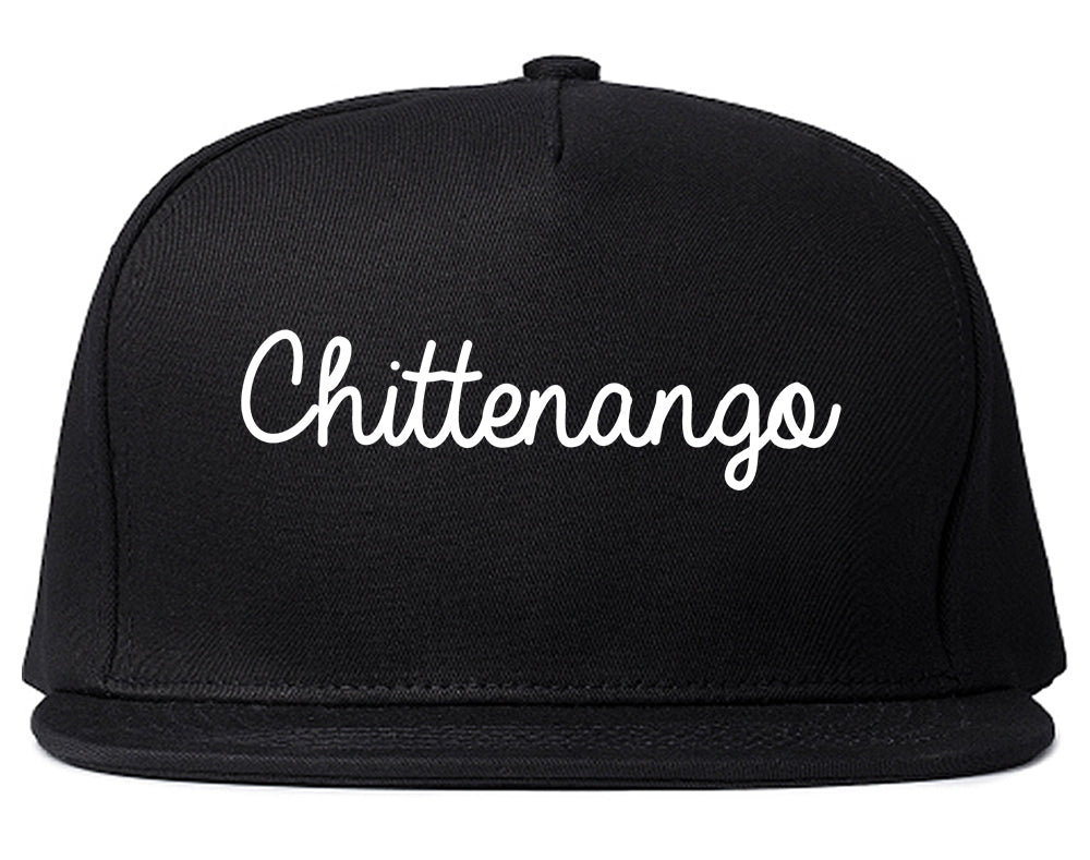 Chittenango New York NY Script Mens Snapback Hat Black