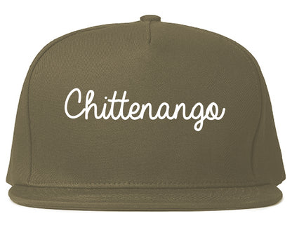 Chittenango New York NY Script Mens Snapback Hat Grey