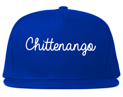 Chittenango New York NY Script Mens Snapback Hat Royal Blue
