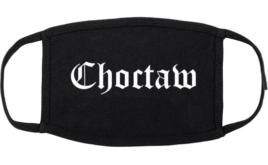 Choctaw Oklahoma OK Old English Cotton Face Mask Black