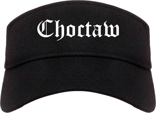 Choctaw Oklahoma OK Old English Mens Visor Cap Hat Black