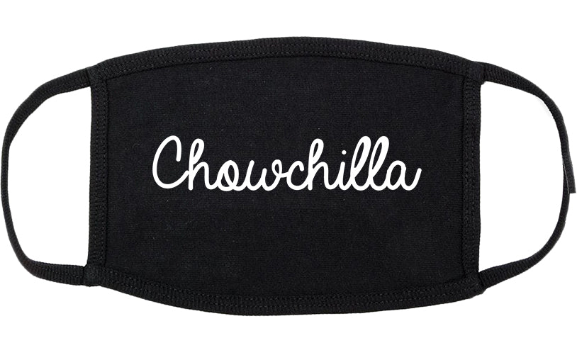 Chowchilla California CA Script Cotton Face Mask Black
