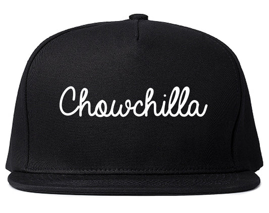 Chowchilla California CA Script Mens Snapback Hat Black