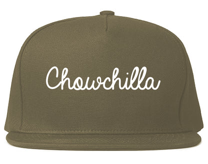 Chowchilla California CA Script Mens Snapback Hat Grey