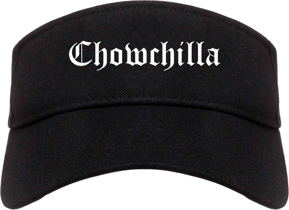 Chowchilla California CA Old English Mens Visor Cap Hat Black
