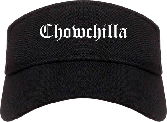 Chowchilla California CA Old English Mens Visor Cap Hat Black