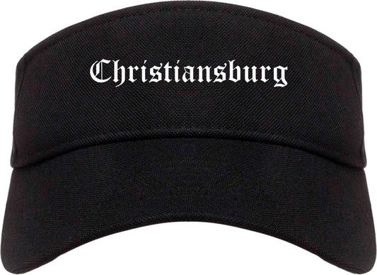 Christiansburg Virginia VA Old English Mens Visor Cap Hat Black