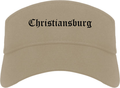 Christiansburg Virginia VA Old English Mens Visor Cap Hat Khaki