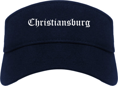 Christiansburg Virginia VA Old English Mens Visor Cap Hat Navy Blue