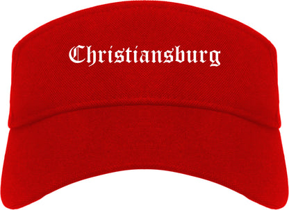 Christiansburg Virginia VA Old English Mens Visor Cap Hat Red