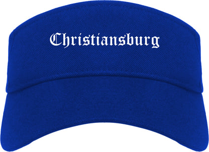 Christiansburg Virginia VA Old English Mens Visor Cap Hat Royal Blue