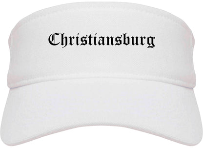 Christiansburg Virginia VA Old English Mens Visor Cap Hat White