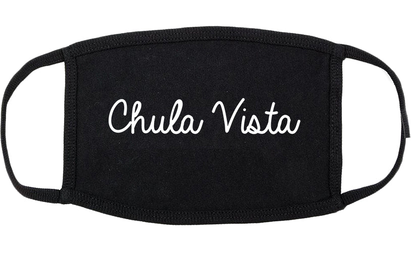 Chula Vista California CA Script Cotton Face Mask Black