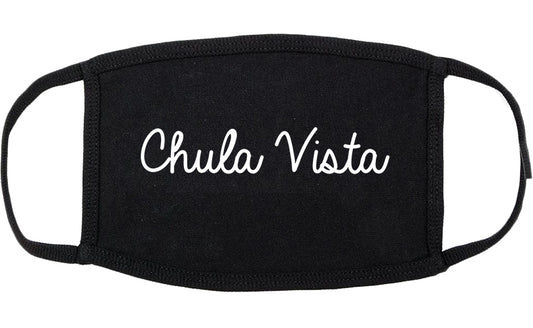 Chula Vista California CA Script Cotton Face Mask Black