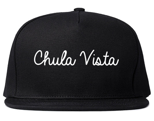 Chula Vista California CA Script Mens Snapback Hat Black