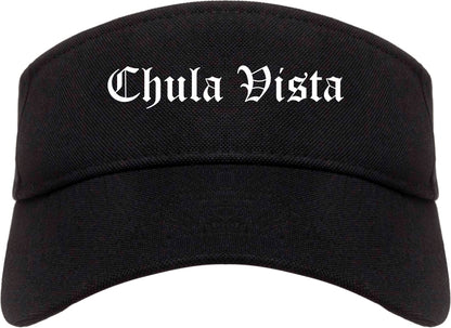 Chula Vista California CA Old English Mens Visor Cap Hat Black