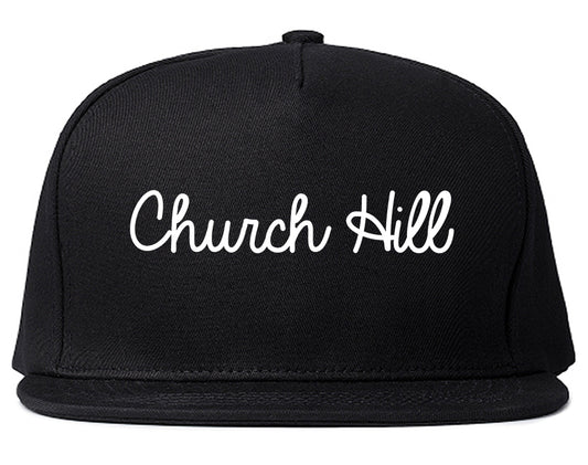 Church Hill Tennessee TN Script Mens Snapback Hat Black