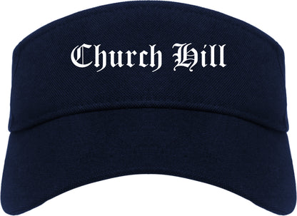 Church Hill Tennessee TN Old English Mens Visor Cap Hat Navy Blue