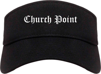 Church Point Louisiana LA Old English Mens Visor Cap Hat Black