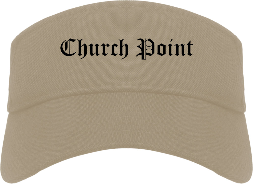 Church Point Louisiana LA Old English Mens Visor Cap Hat Khaki