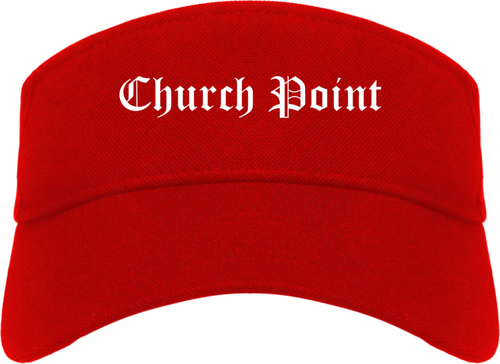 Church Point Louisiana LA Old English Mens Visor Cap Hat Red