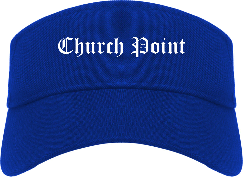 Church Point Louisiana LA Old English Mens Visor Cap Hat Royal Blue