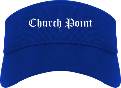 Church Point Louisiana LA Old English Mens Visor Cap Hat Royal Blue