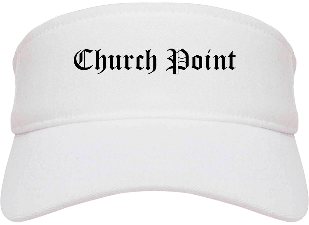 Church Point Louisiana LA Old English Mens Visor Cap Hat White