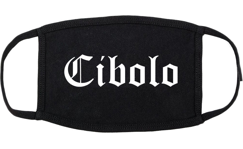 Cibolo Texas TX Old English Cotton Face Mask Black