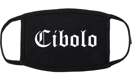 Cibolo Texas TX Old English Cotton Face Mask Black