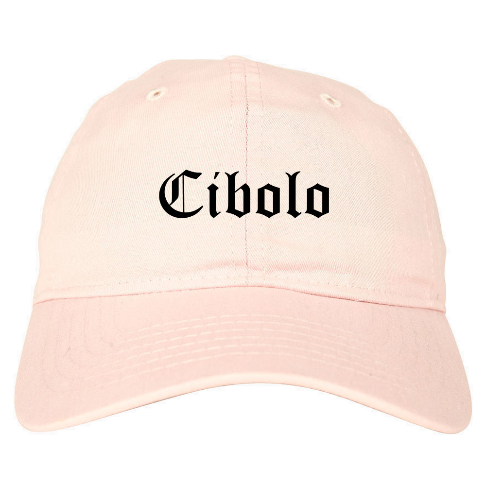 Cibolo Texas TX Old English Mens Dad Hat Baseball Cap Pink