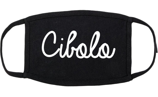 Cibolo Texas TX Script Cotton Face Mask Black