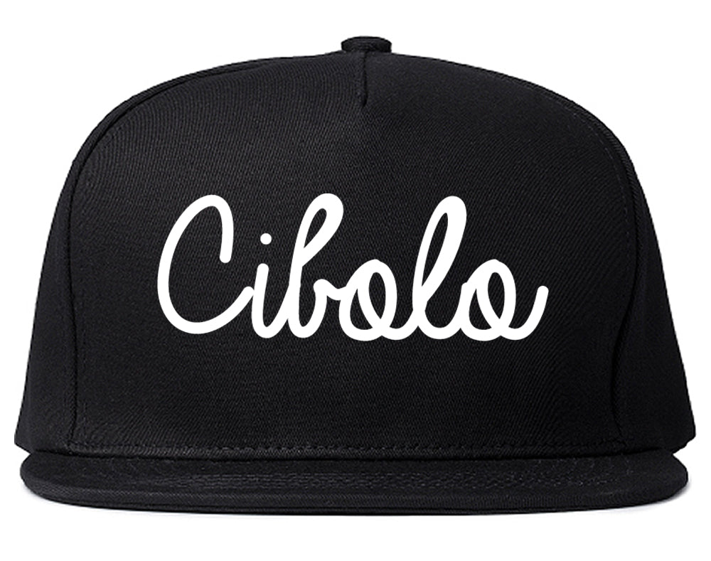 Cibolo Texas TX Script Mens Snapback Hat Black