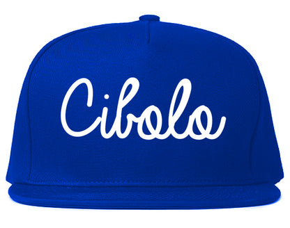 Cibolo Texas TX Script Mens Snapback Hat Royal Blue