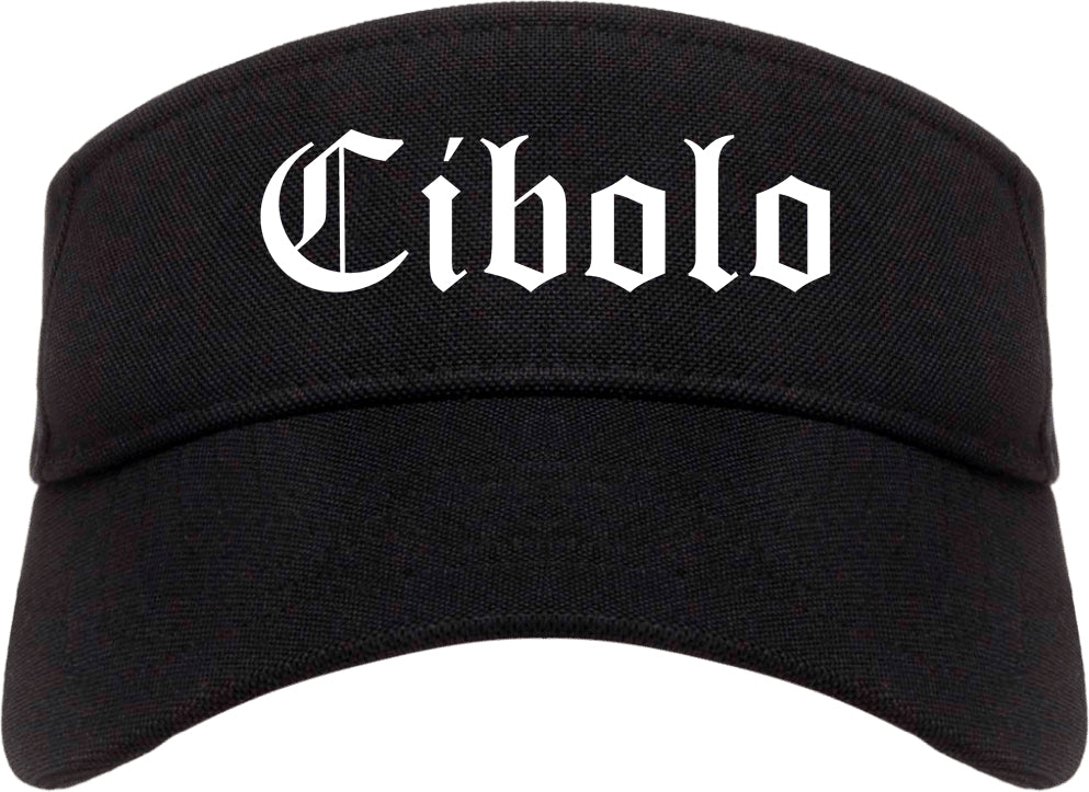 Cibolo Texas TX Old English Mens Visor Cap Hat Black