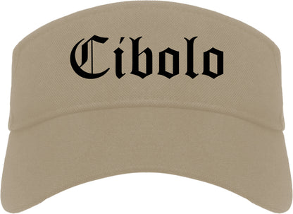 Cibolo Texas TX Old English Mens Visor Cap Hat Khaki