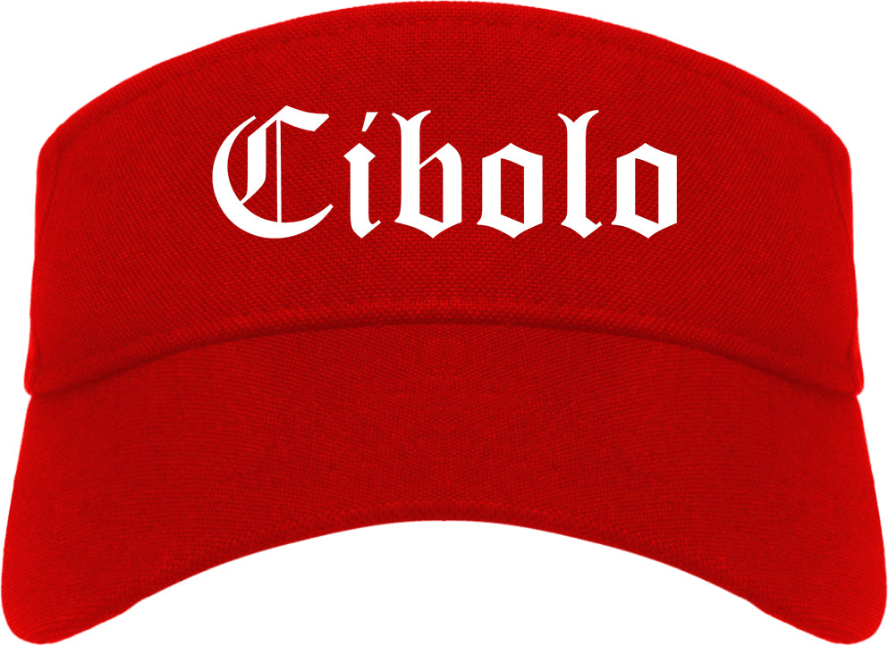 Cibolo Texas TX Old English Mens Visor Cap Hat Red